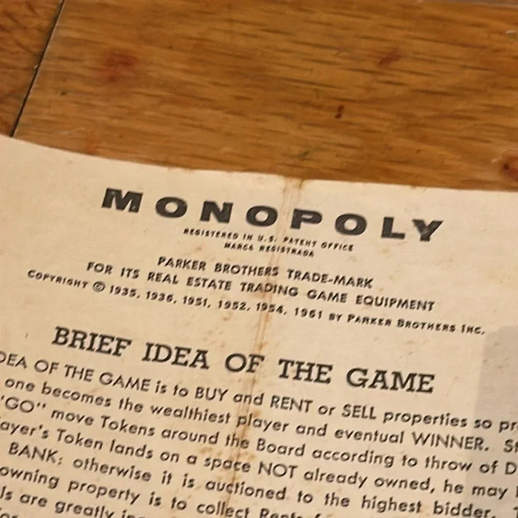 vintage 1961 parker bros real estate trading MONOPOLY board game toy collectible - Picture 11 of 16